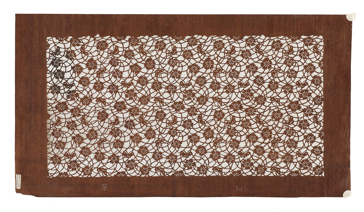 Plantilla de papel (katagami), finales del siglo XIX de Japanese School