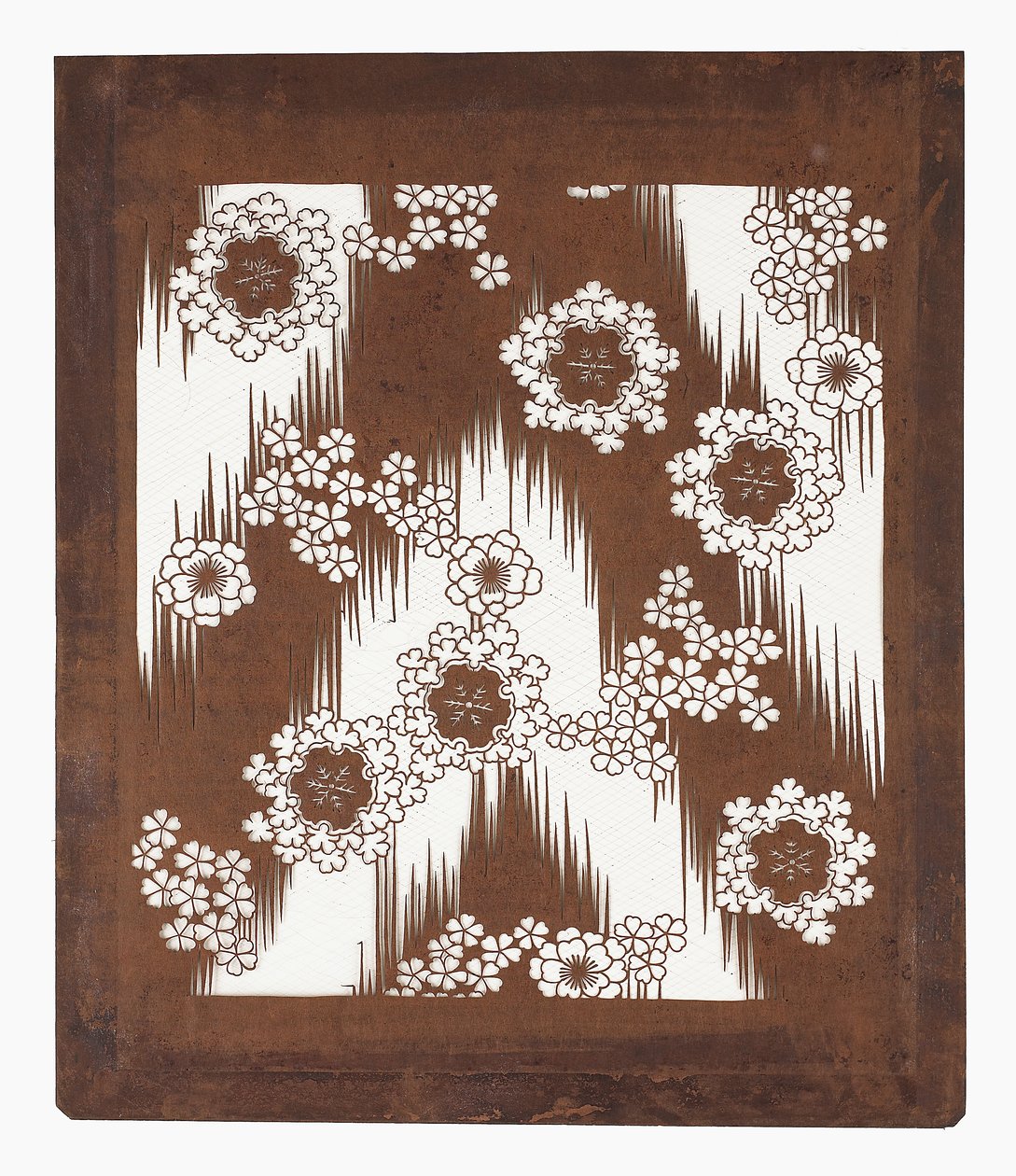 Plantilla de papel (katagami), finales del siglo XIX de Japanese School