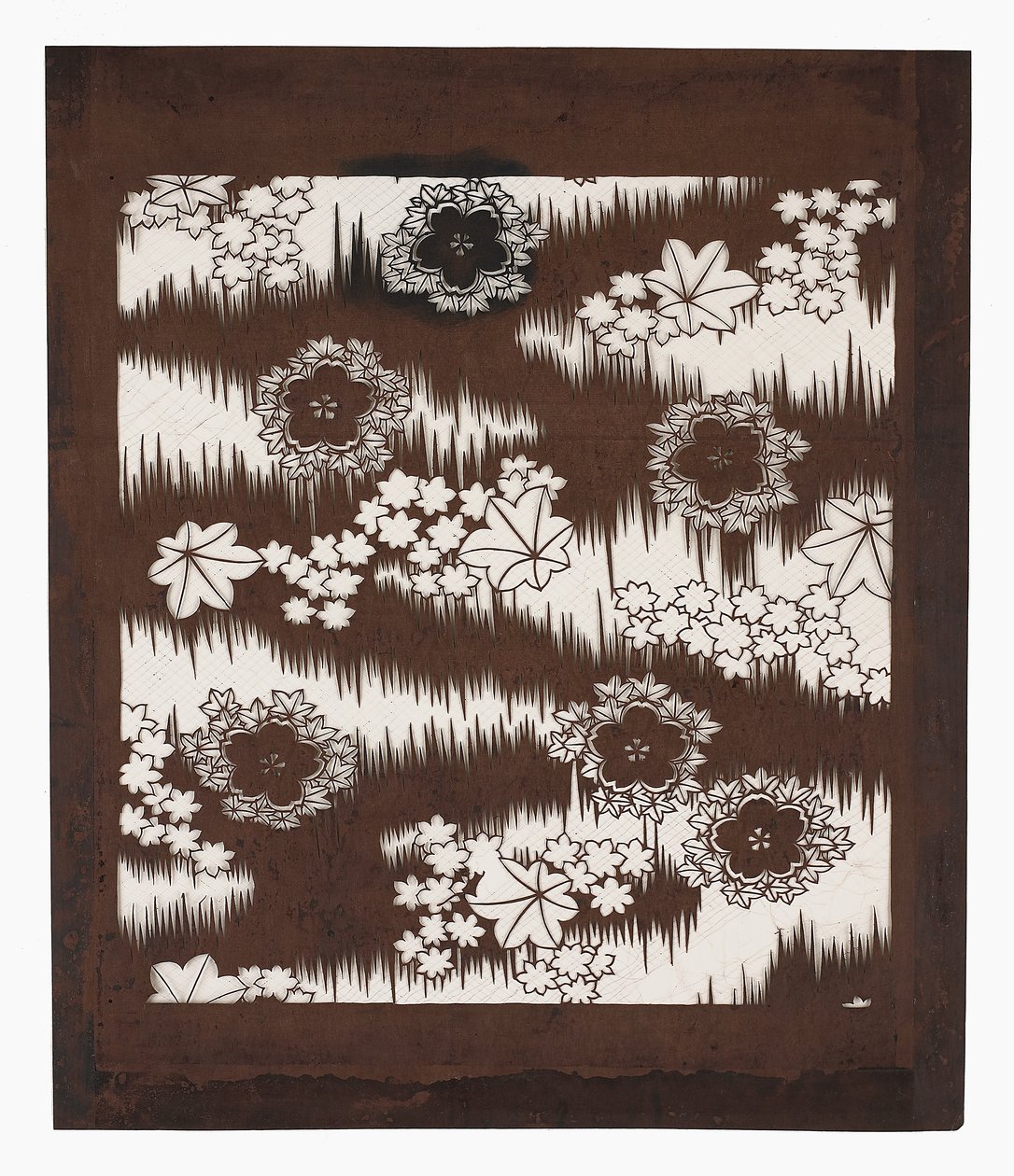 Plantilla de papel (katagami), finales del siglo XIX de Japanese School