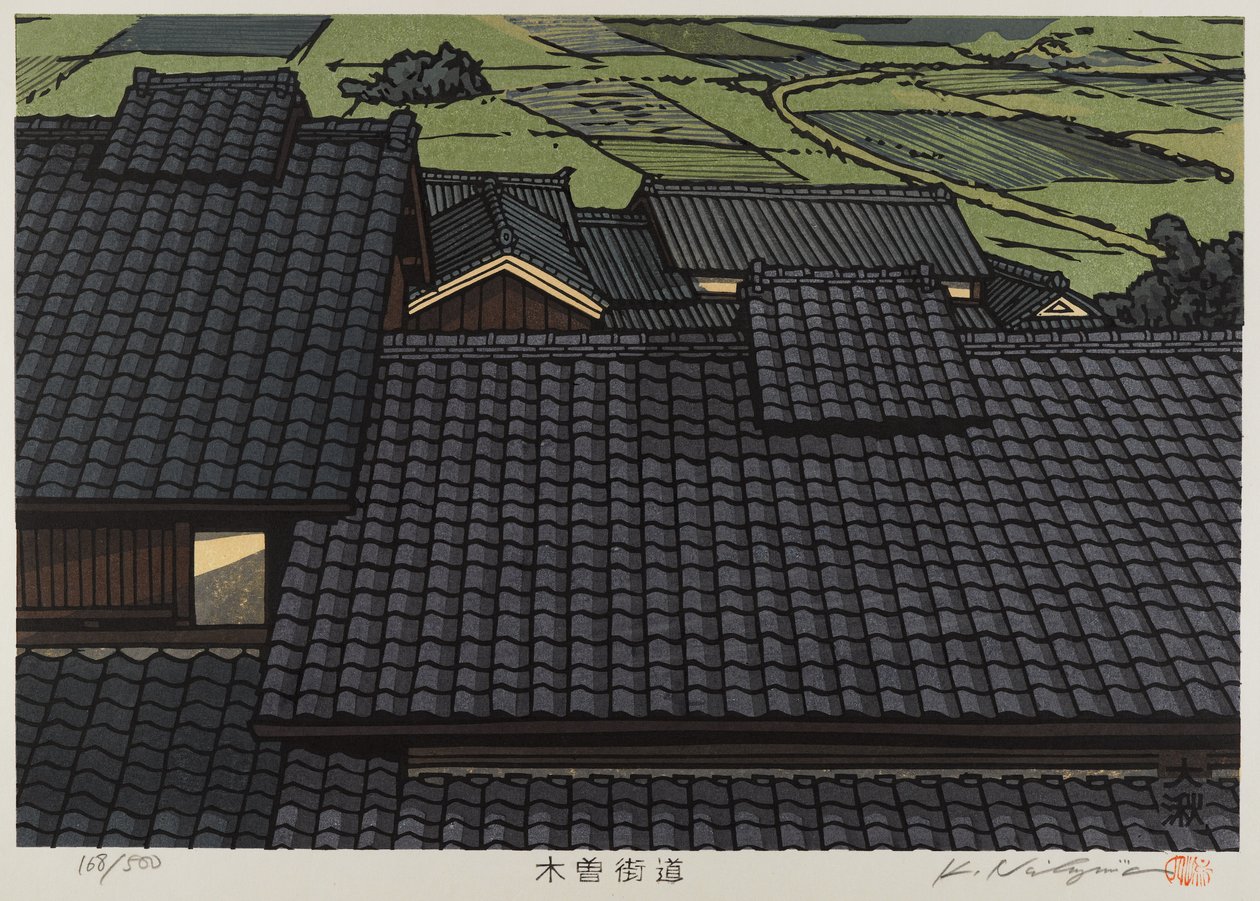 Tejado de la Serie Kisokaido de Japanese School