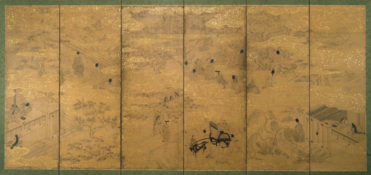 El Cuento de Genji, finales del siglo XVII-principios del siglo XVIII (par) de Japanese School