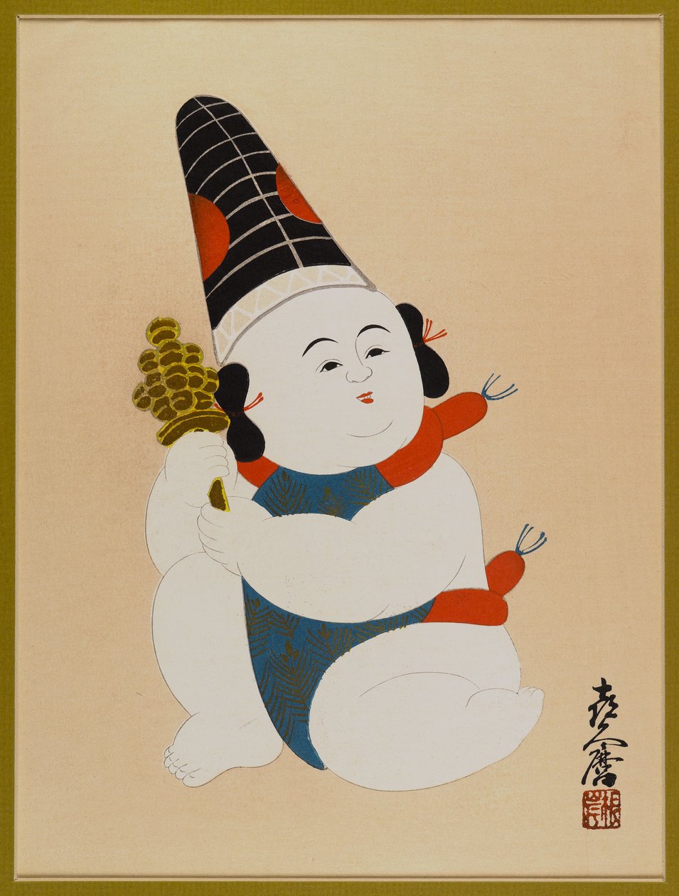 Sin Título (Niño Sentado, con Sombrero y Sosteniendo un Juguete) de Japanese School