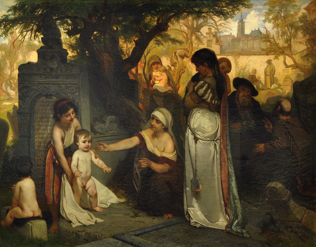 El antiguo cementerio judío en Praga, 1857 de Jaroslav Cermak