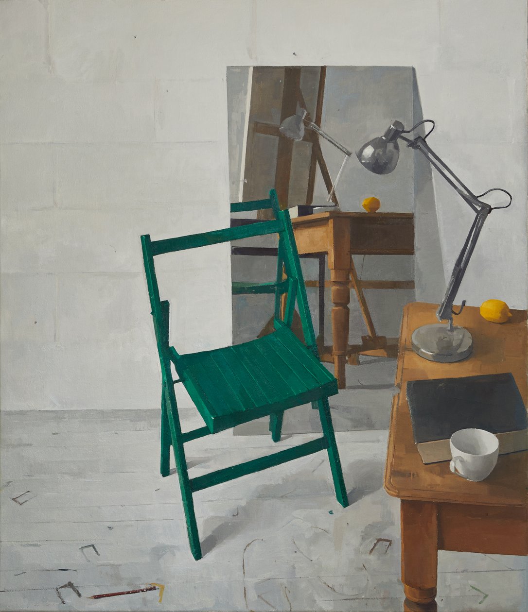 Interior de estudio, 2016 (óleo sobre lienzo) de Jason Line