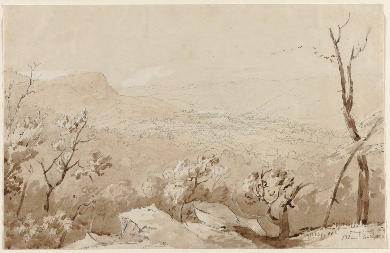 Vista desde Bald Mountain, Orange County, N. Y., 1843 de Jasper Francis Cropsey