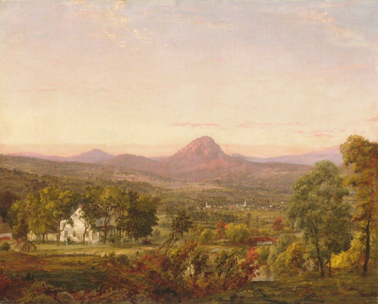 Paisaje de otoño, Sugar Loaf Mountain, condado de Orange, Nueva York, ca. 1870-75 de Jasper Francis Cropsey