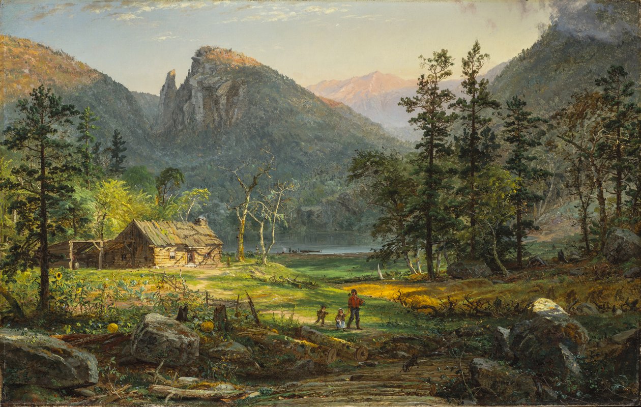La casa de Pioneer, Eagle Cliff, Montañas Blancas de Jasper Francis Cropsey