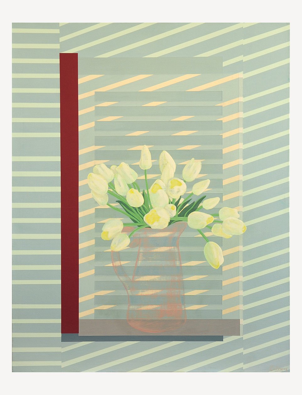 Flores contra el postigo de la ventana de Jasper Galloway