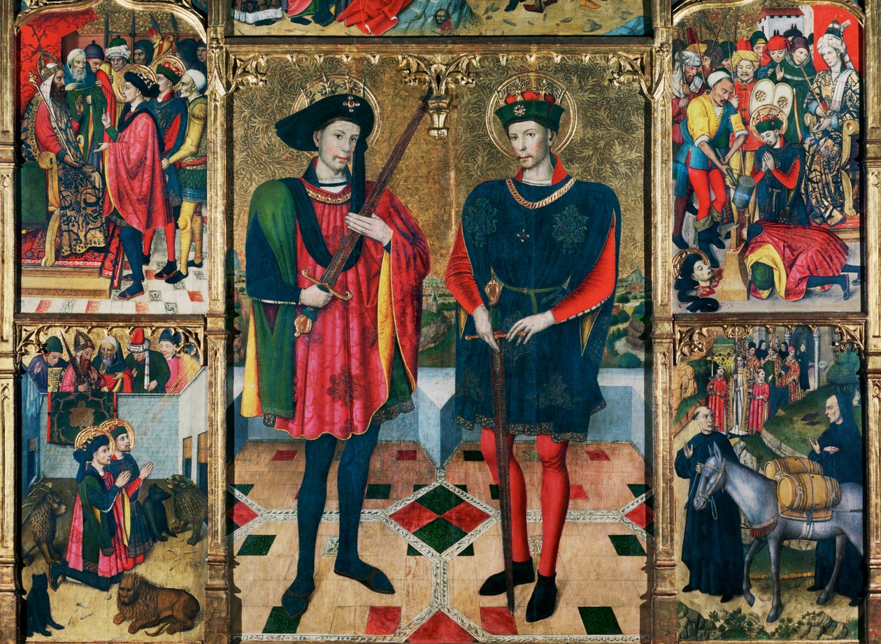 Altar de los Santos Abdón y Senén, mostrado en el ... de Jaume Huguet