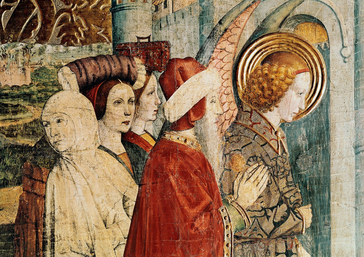 Retablo de San Bernardino y el Ángel de la Guarda, detalle del vuelo de Lot de Jaume Huguet
