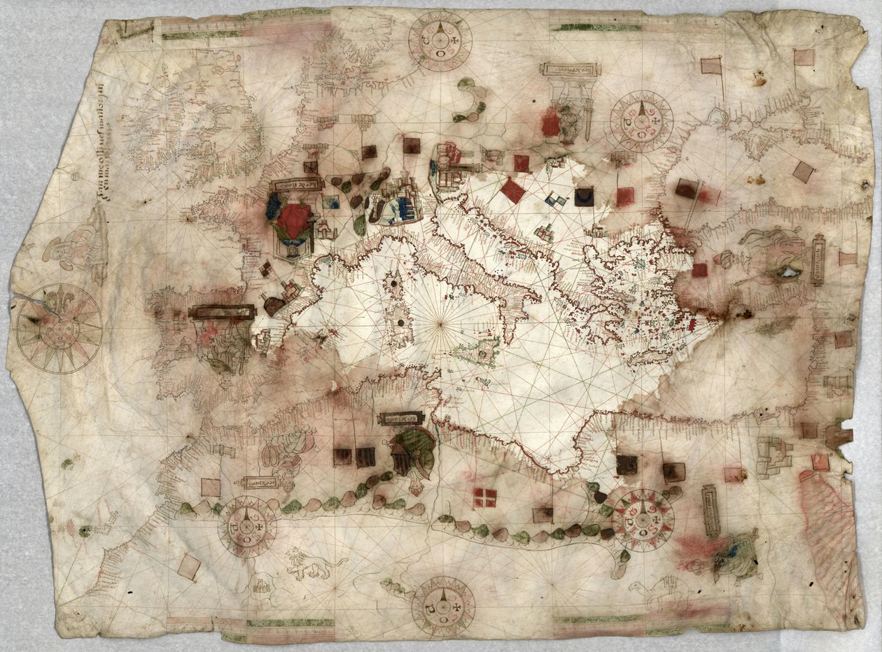 Mapa portulano de Jaume Olives (1550) de Jaume Olives