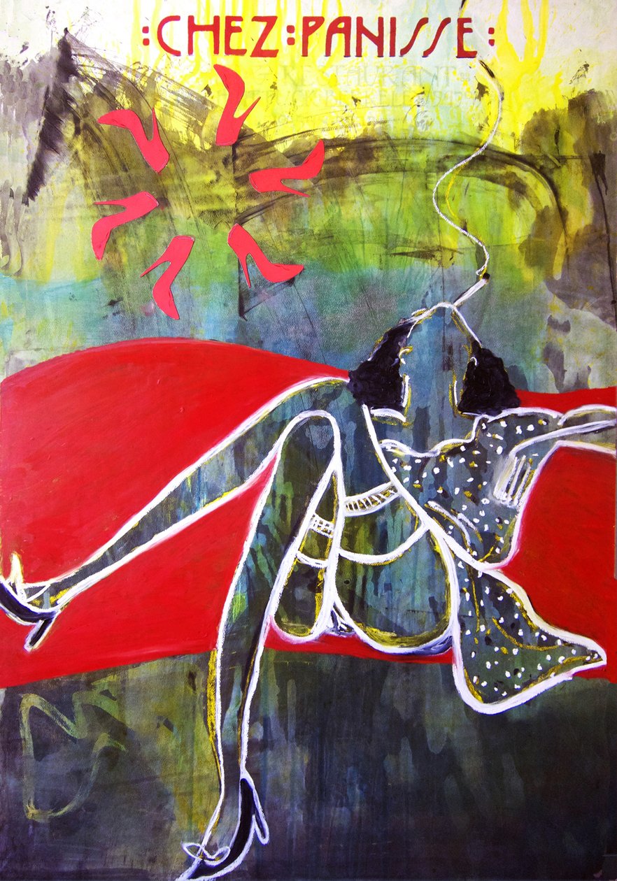 Chez Panisse, 2012 (técnica mixta sobre papel de acuarela montado en panel con receta en el reverso) de Jay Batlle