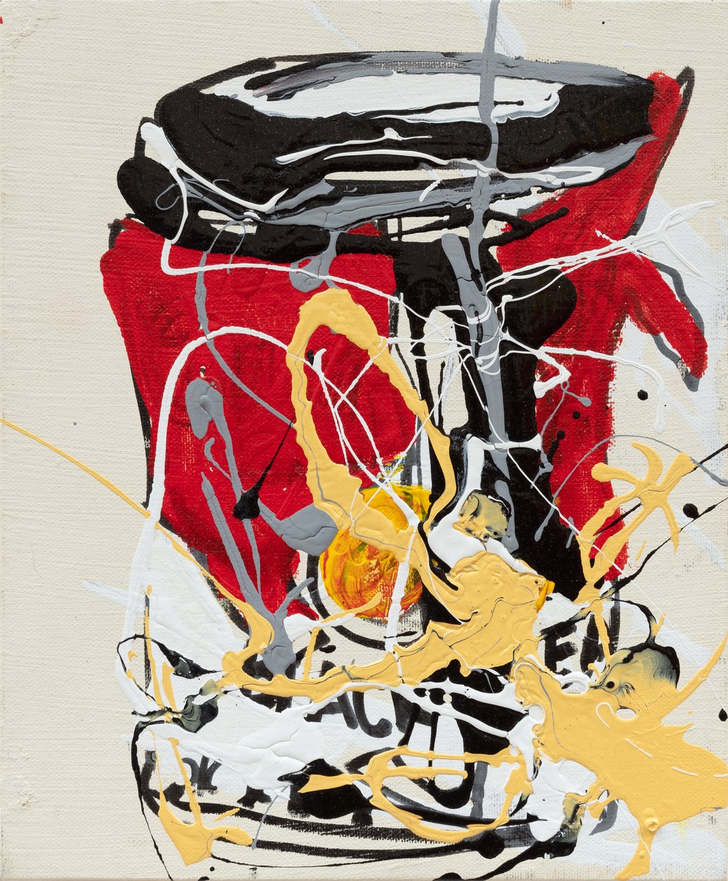 Ketchup, 2019 (pintura de la casa y tinta sobre lienzo) de Jay Batlle