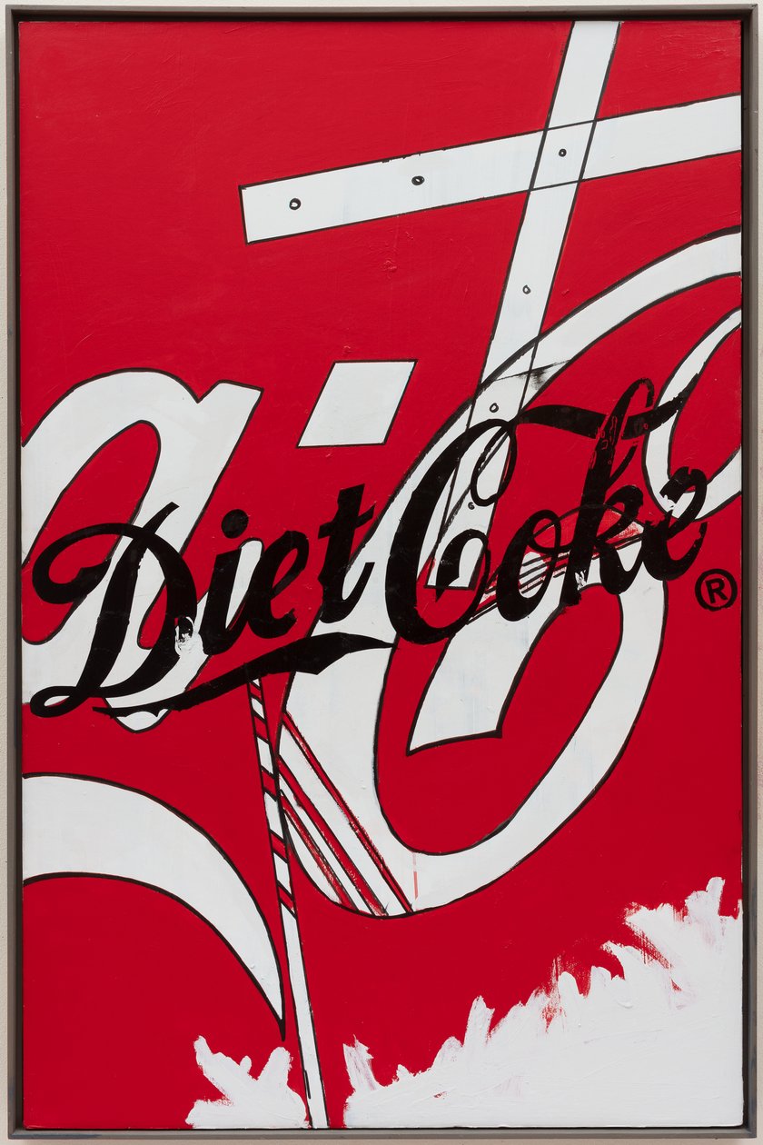Refrescos, 2019 (pintura de la casa y tinta sobre lienzo) de Jay Batlle