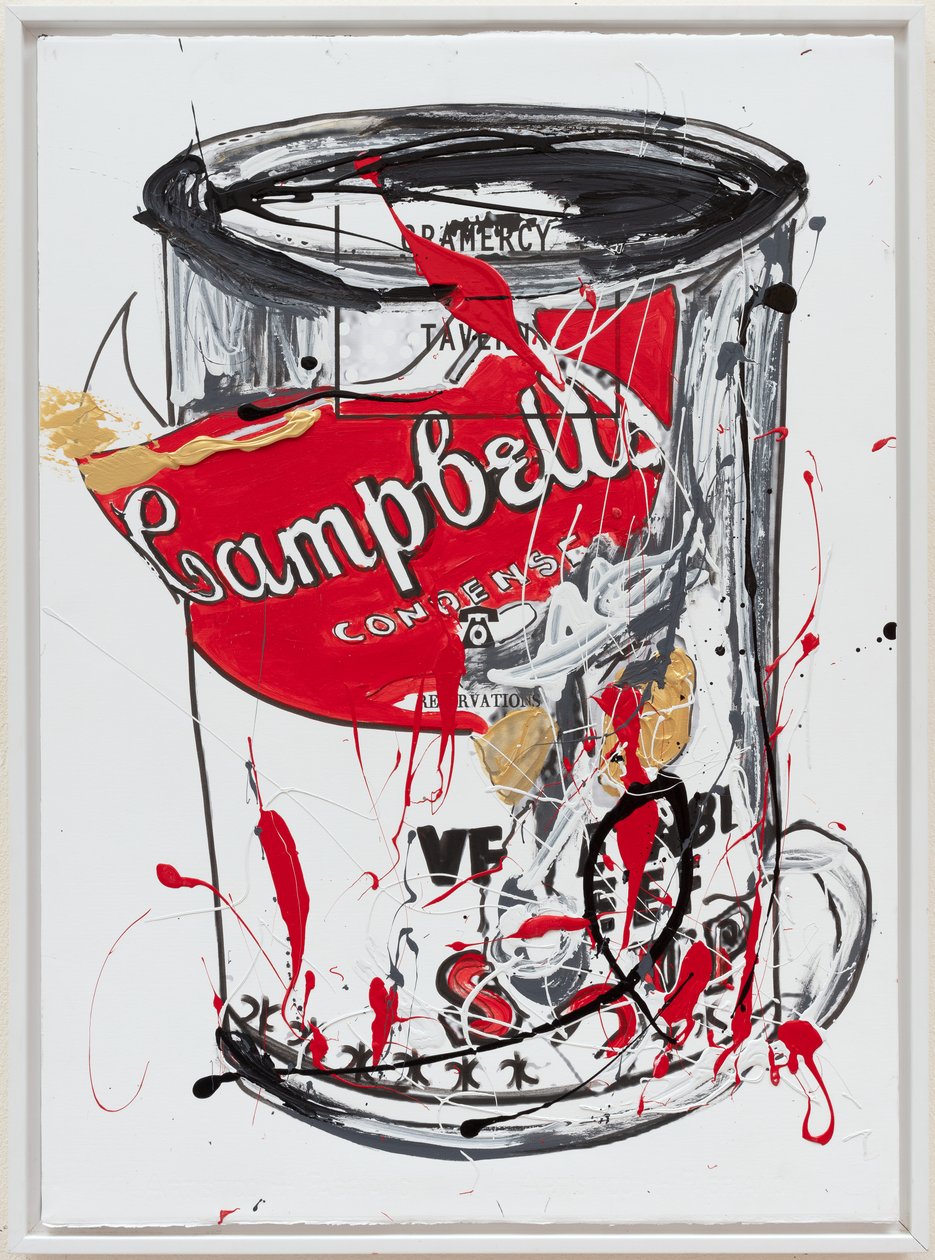 Soup Can 3 NewYorker, 2019 (pintura de la casa y tinta sobre lienzo) de Jay Batlle
