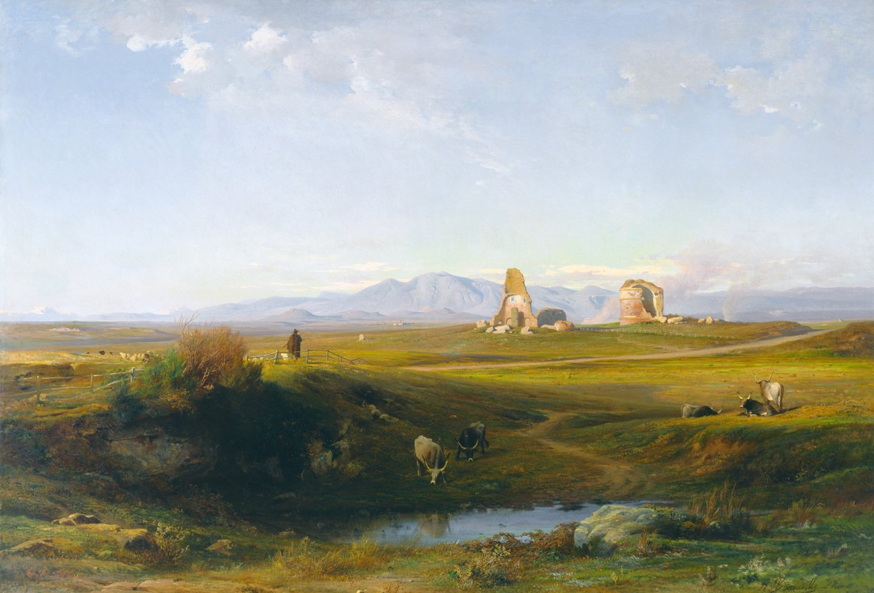 Una vista del campo romano de Jean Achille Benouville