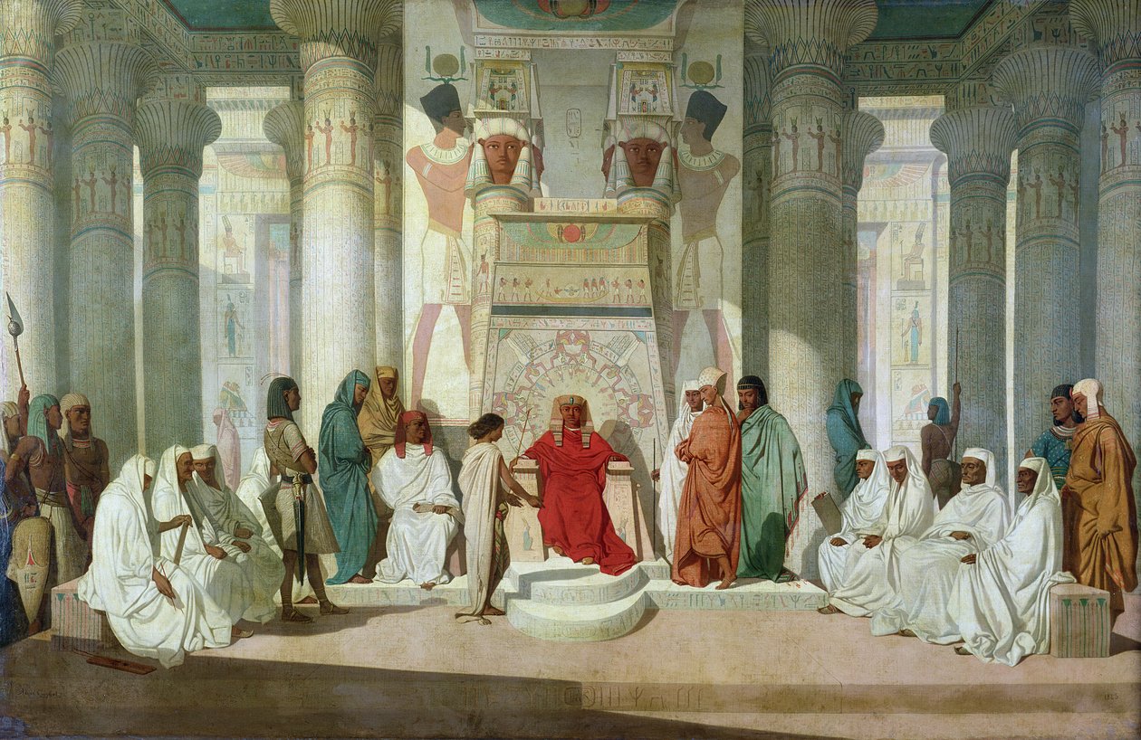 José explicando los sueños del faraón de Jean Adrien Guignet