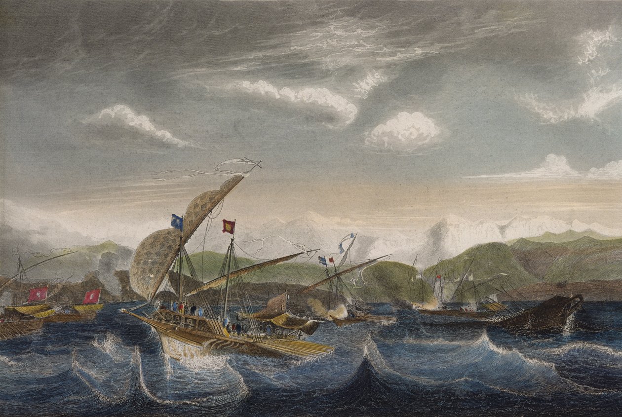 Andrea Doria dispersando la flota española antes de la boca del Var en 1524 de Jean Antoine Theodore Gudin