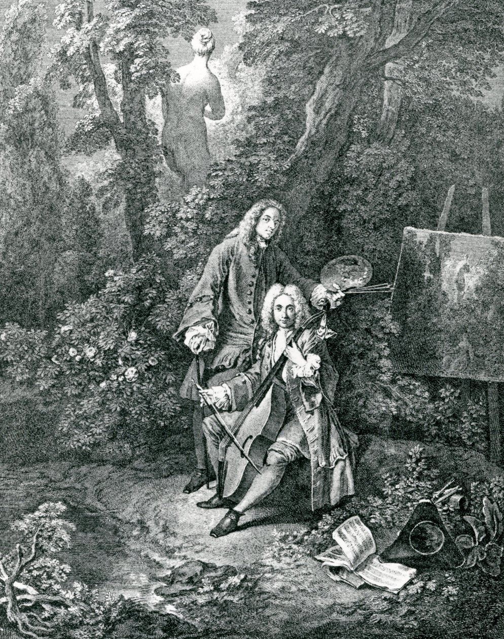 Jean Antoine Watteau y su amigo Monsieur de Julienne de Jean Antoine Watteau