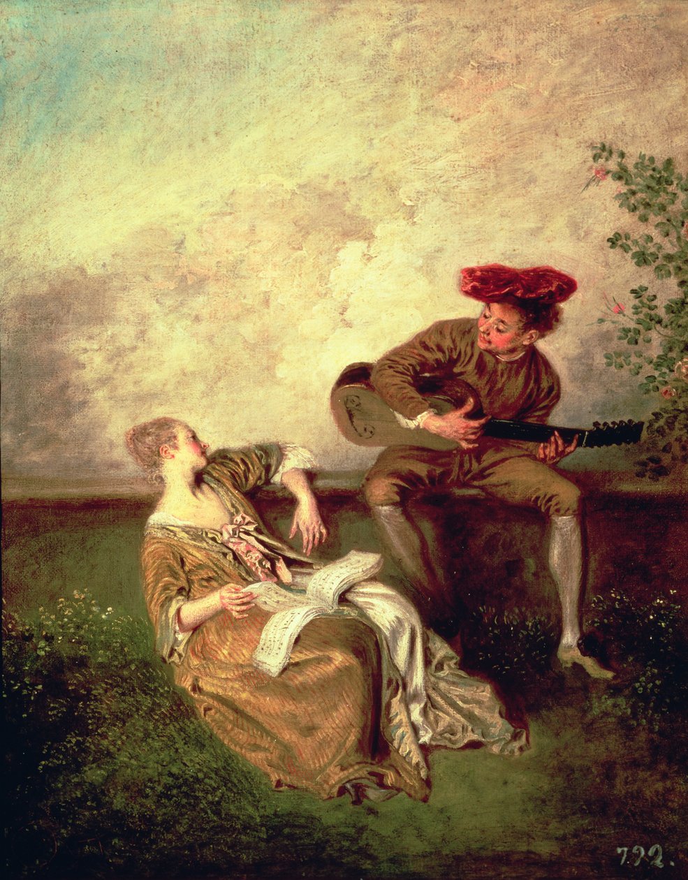 La lección de canto de Jean Antoine Watteau
