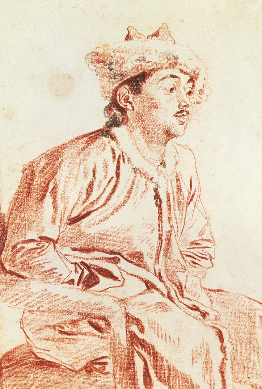 Joven con traje oriental de Jean Antoine Watteau