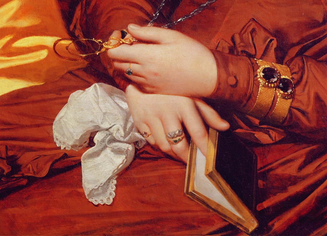 Retrato de Madame Marcotte, detalle de sus manos de Jean Auguste Dominique Ingres