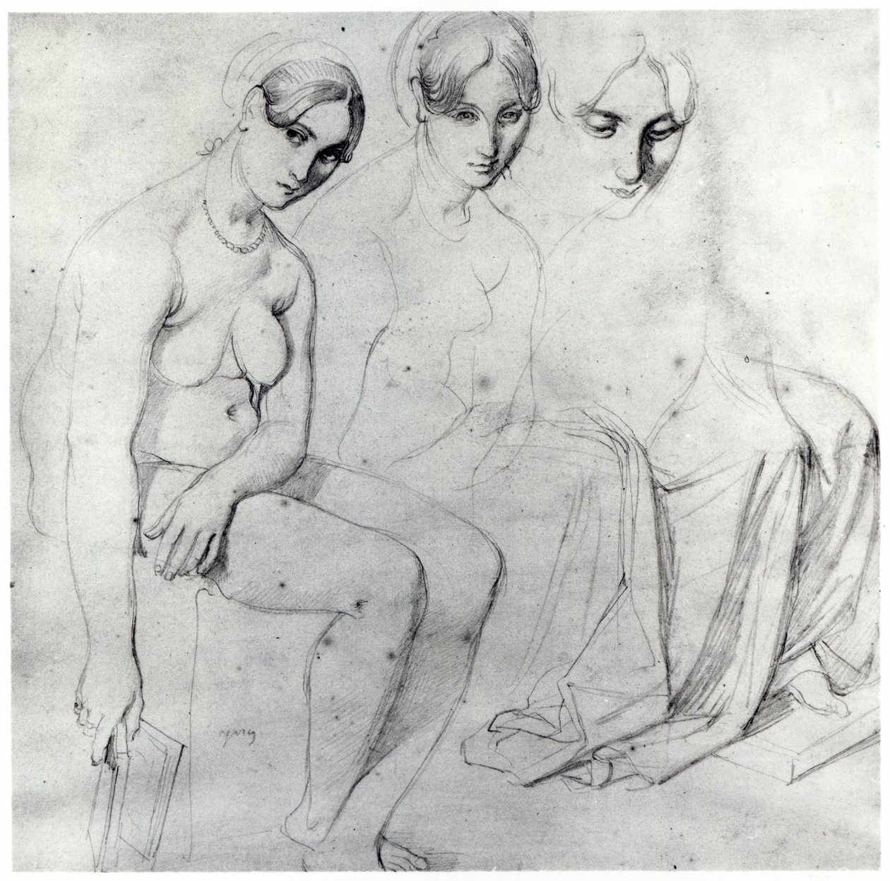 Estudio para Francesca da Rimini de Jean Auguste Dominique Ingres
