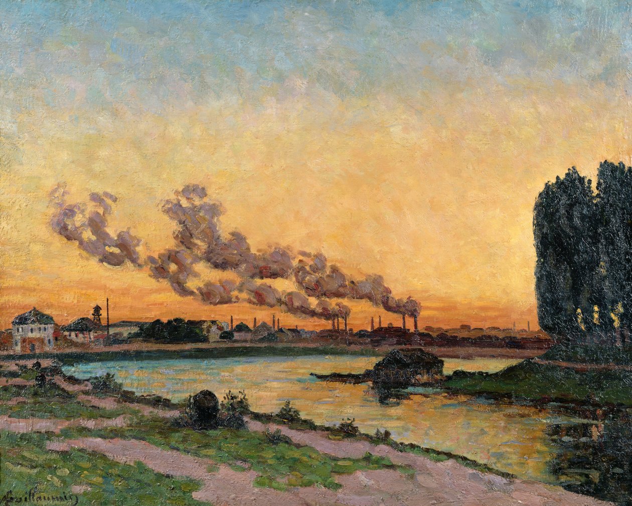 Puesta de Sol en Ivry, c.1872-73 de Jean Baptiste Armand Guillaumin