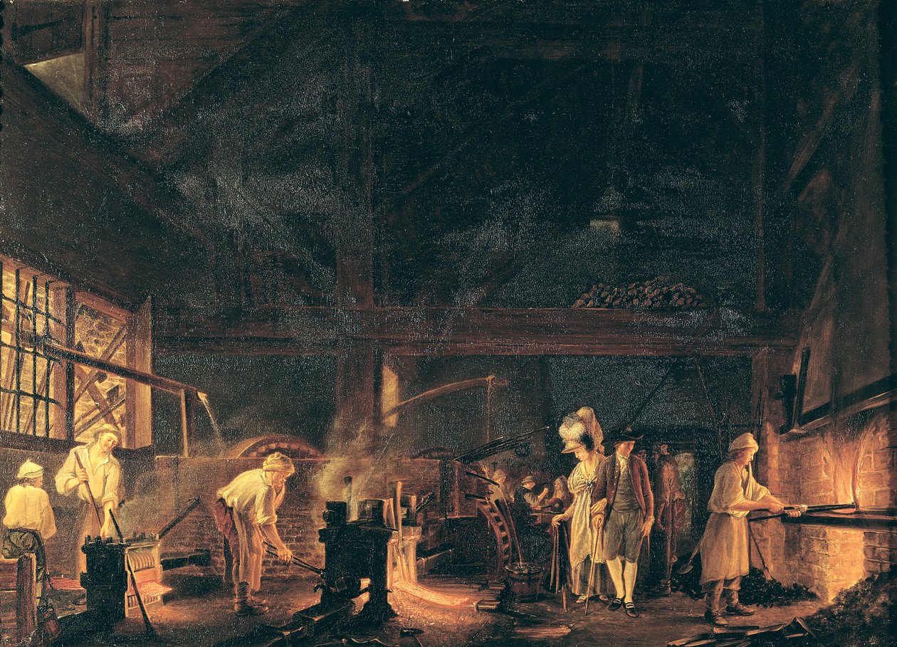 Interior de una forja, 1771 de Jean Baptiste Bernard Coclers