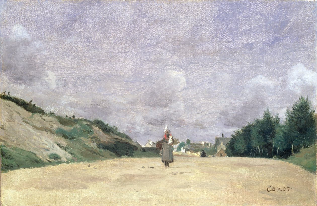 Un Camino en Normandía, c.1860-65 de Jean Baptiste Camille Corot