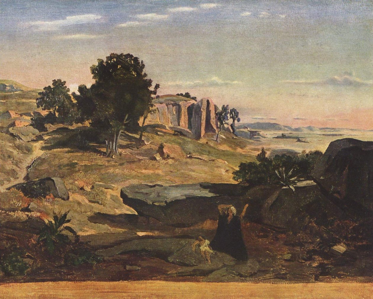 Agar en el desierto de Jean Baptiste Camille Corot
