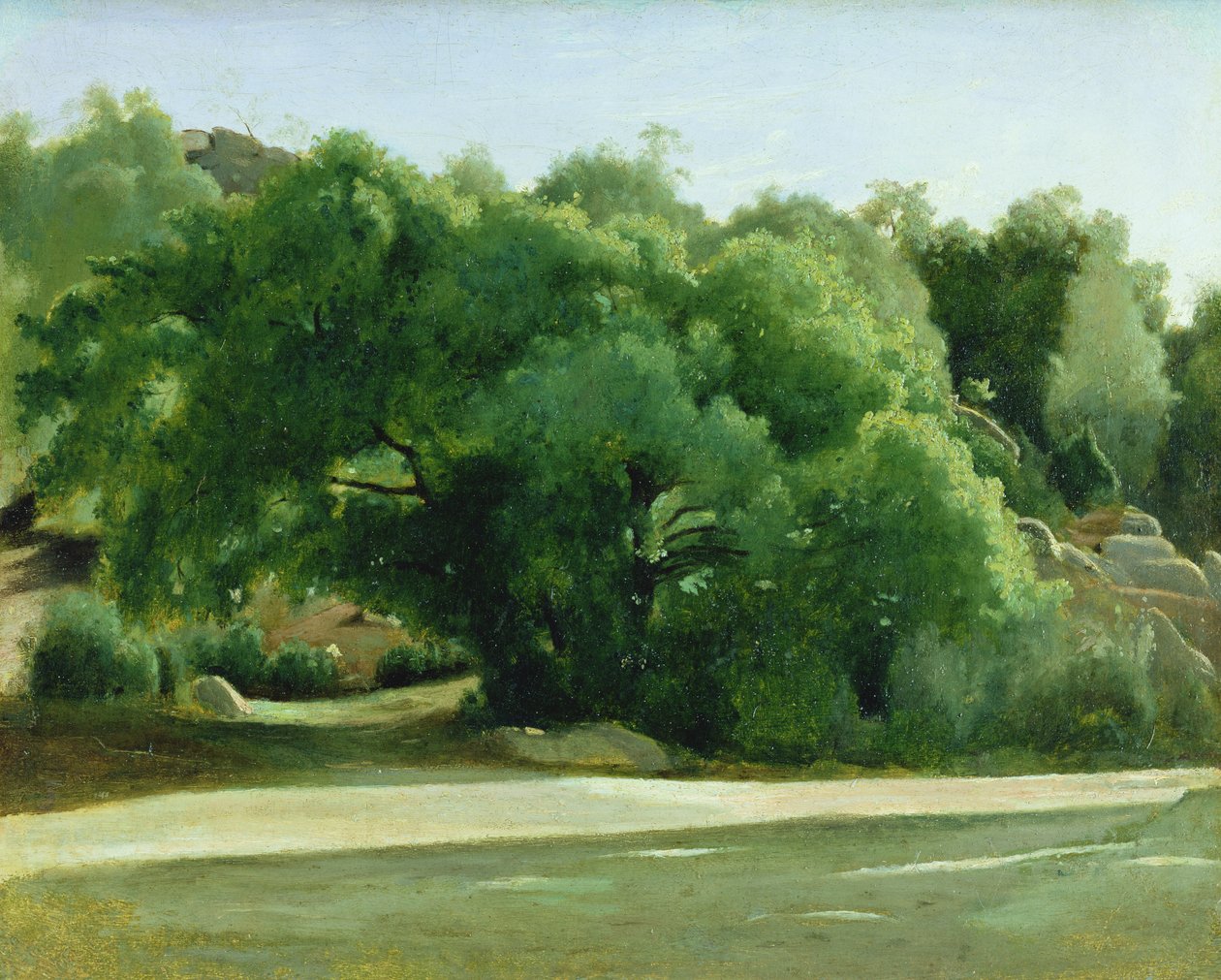 Fontainebleau, el camino a Chailly, c.1822-24 de Jean Baptiste Camille Corot