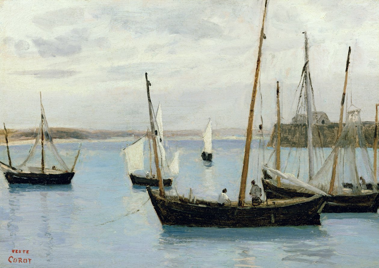 Granville, Barcos de Pesca de Jean Baptiste Camille Corot