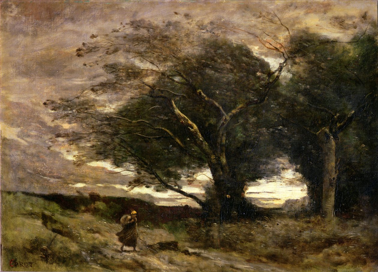 Ráfaga de Viento, 1866 de Jean Baptiste Camille Corot