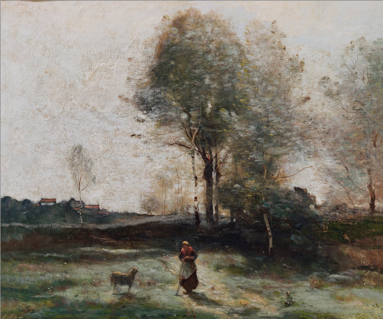 Paisaje o, Mañana en el campo de Jean Baptiste Camille Corot