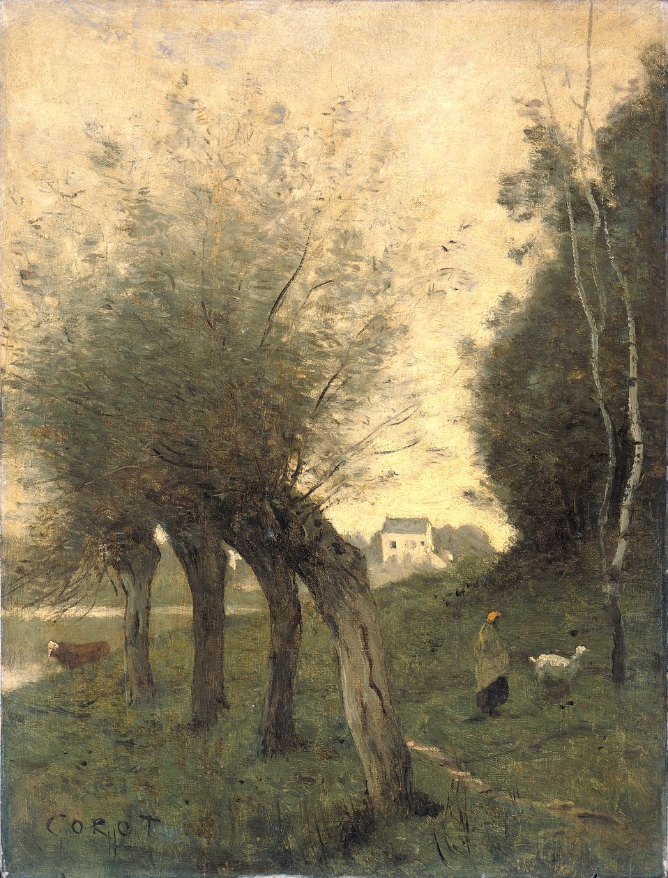Paisaje con sauces de Jean Baptiste Camille Corot