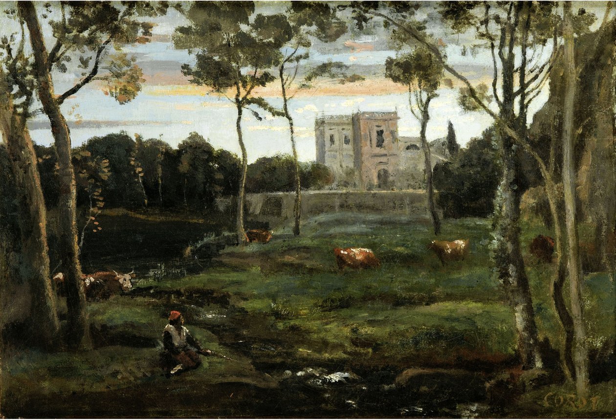 El parque de la Villa Doria-Pamphili, Roma de Jean Baptiste Camille Corot