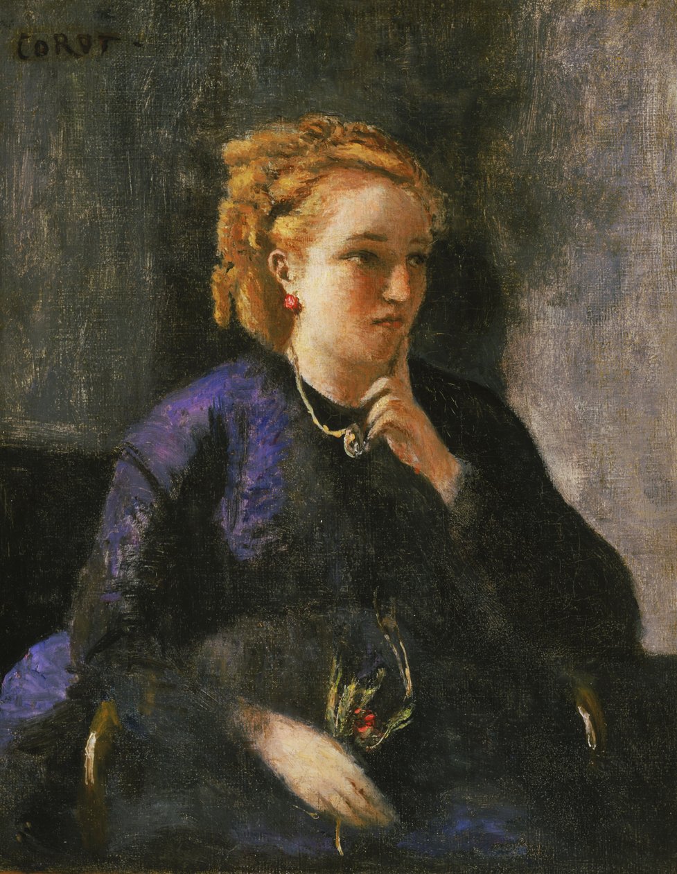 Retrato de una Mujer de Jean-Baptiste-Camille Corot