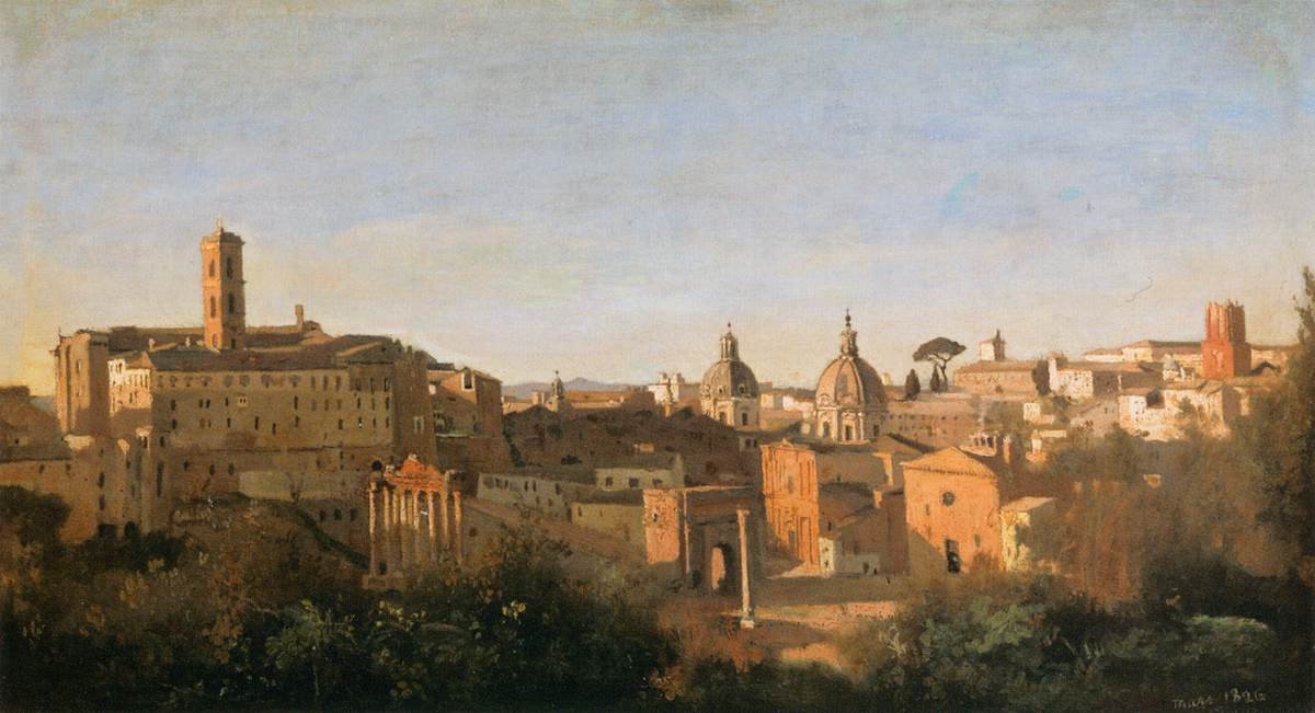 El Foro visto desde los Jardines Farnese de Jean Baptiste Camille Corot