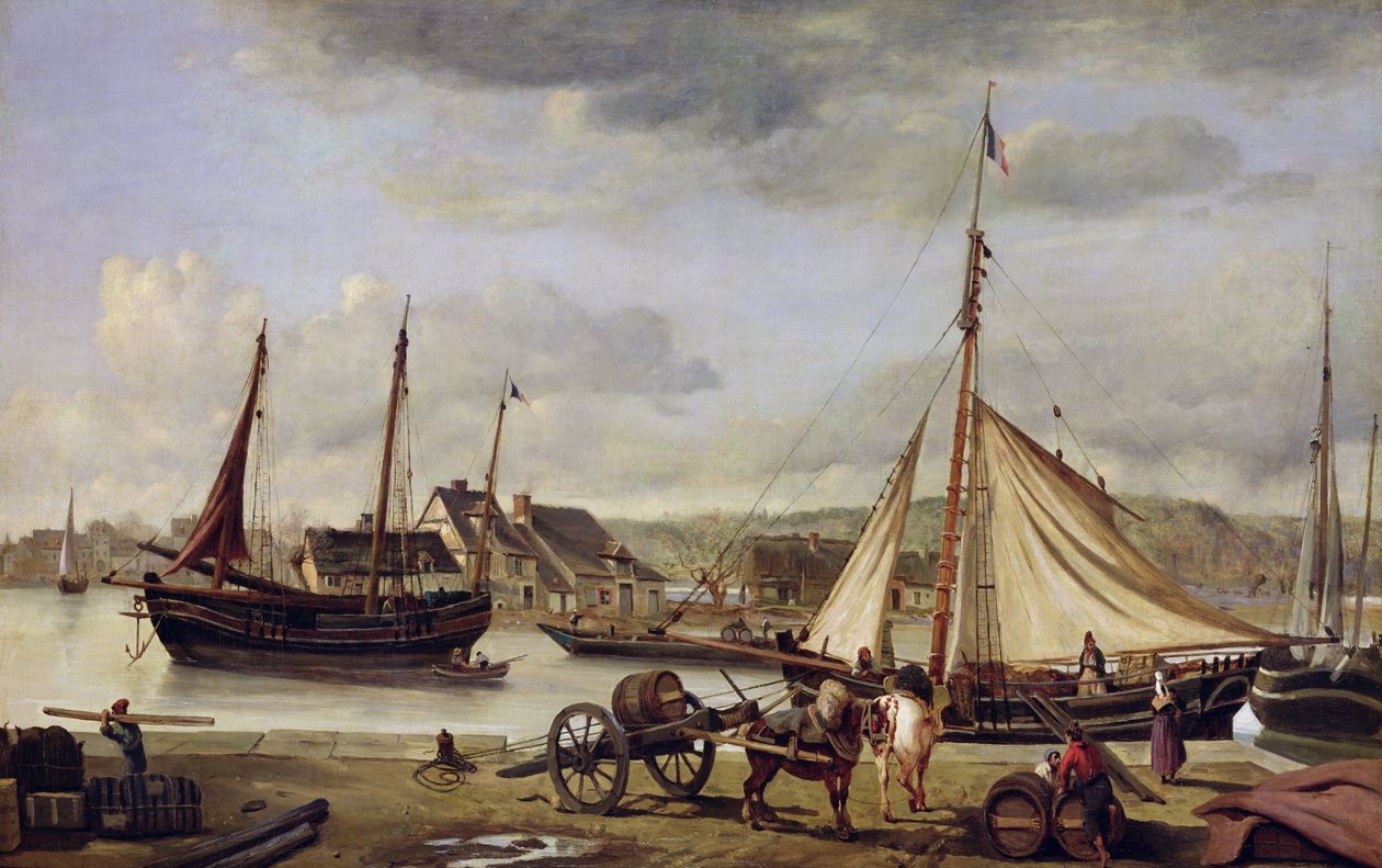 El muelle del comerciante en Rouen de Jean Baptiste Camille Corot