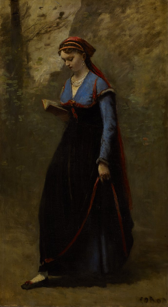 El lector, 1868 de Jean Baptiste Camille Corot