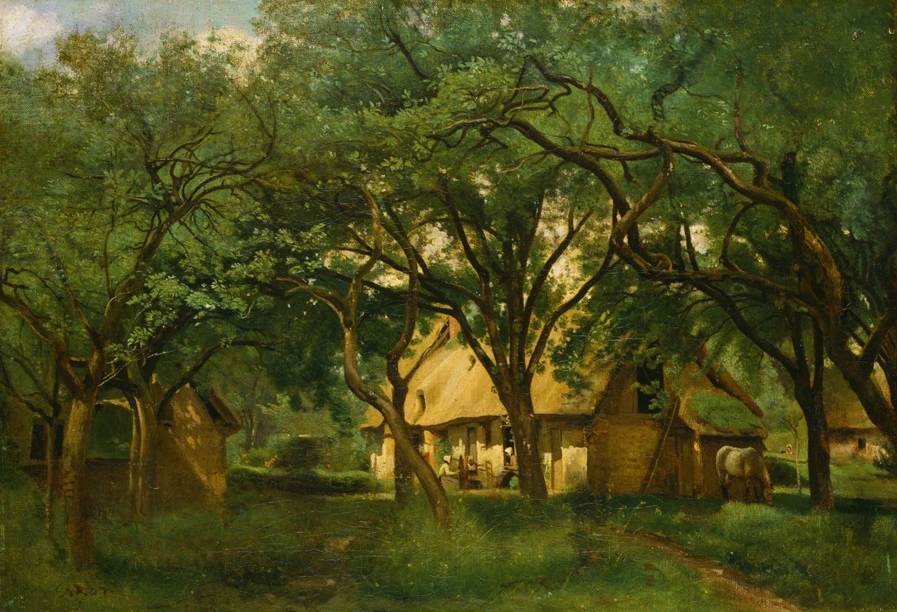 La granja Toutain en Honfleur de Jean Baptiste Camille Corot