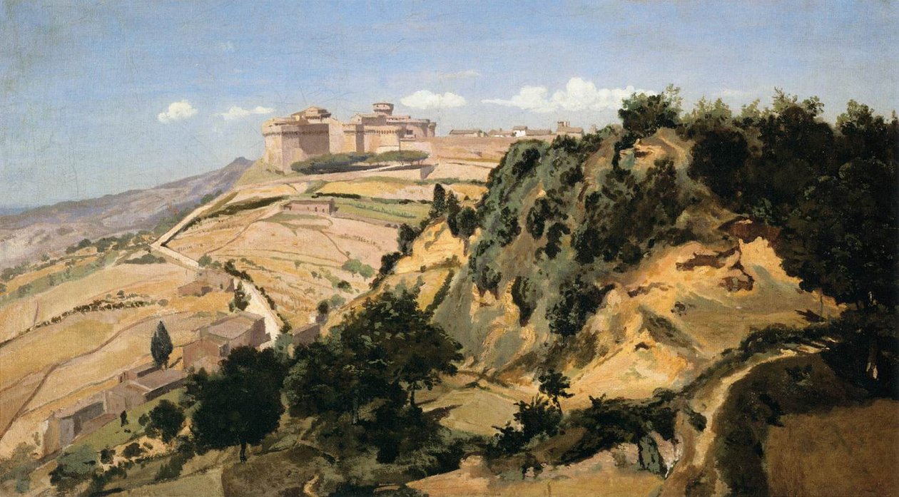 Volterra la Ciudadela de Jean Baptiste Camille Corot