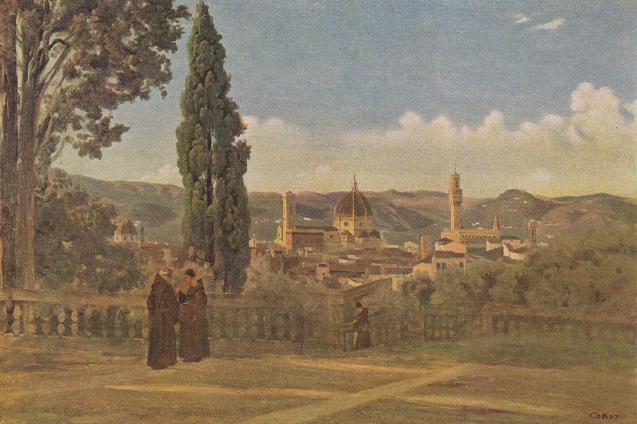 Vista de Florencia desde el jardín de Boboli de Jean Baptiste Camille Corot