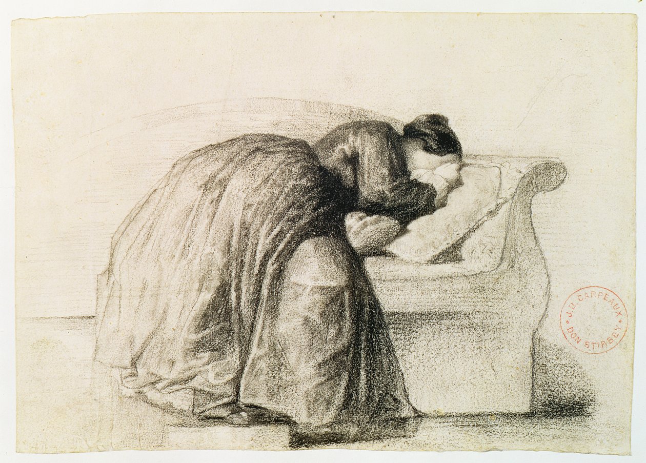 Estudio de una Mujer Llorando de Jean Baptiste Carpeaux