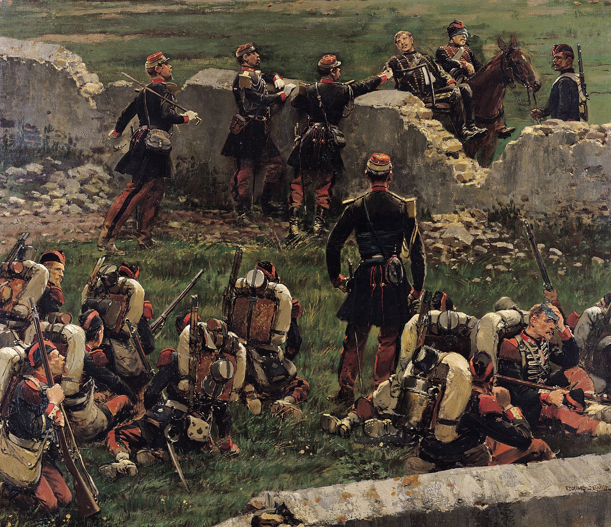 Fragmento del panorama de la batalla de Rezonville (16 de agosto de 1870), 1883 de Jean Baptiste Edouard Detaille