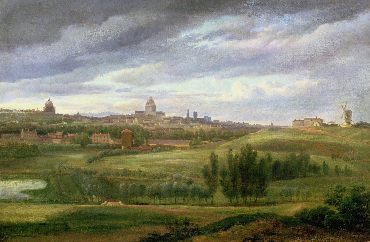Vista de París desde Butte aux Cailles, Gentilly de Jean Baptiste Gabriel Langlace