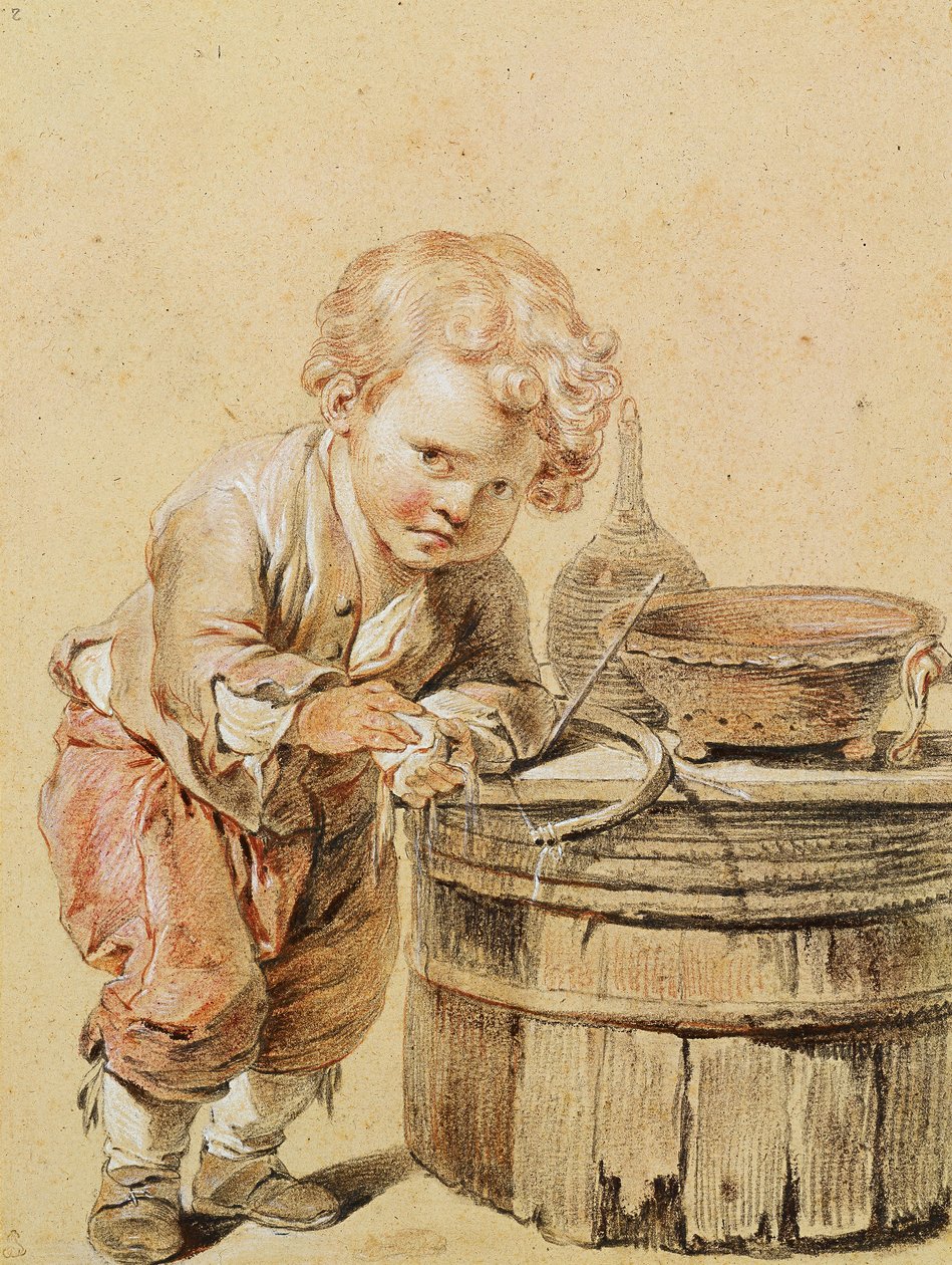 Niño con un huevo roto, c. 1756 de Jean Baptiste Greuze