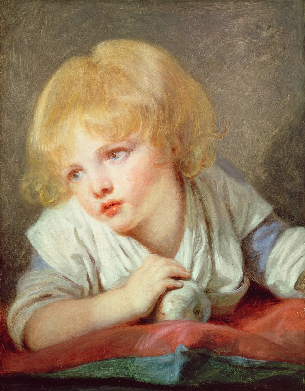 Niño con una Manzana, finales del siglo XVIII de Jean Baptiste Greuze