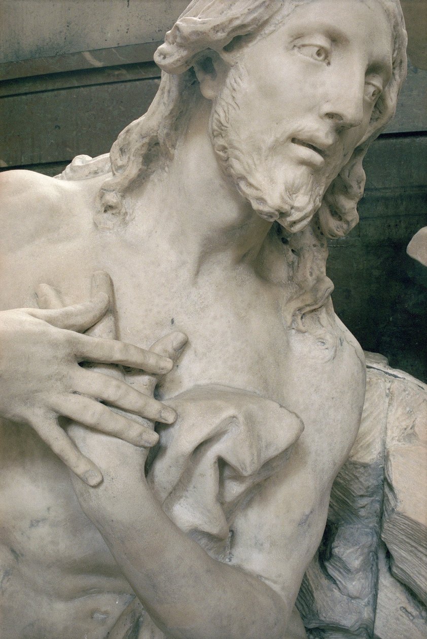 El bautismo de Cristo, detalle logrado por su sobrino Jean-Baptiste Lemoyne II (1704-78) (detalle) de Jean Baptiste I Lemoyne